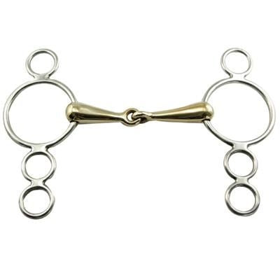 German Silver Continental Solid Jointed Gag Bit 5