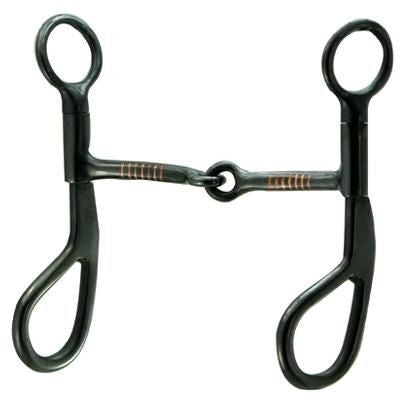 Black Iron Training Snaffle with Copper Inlay Bit 5