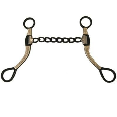 Chain Mouth Snaffle with Black Antique Finish Bit 5