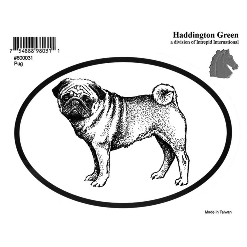 Dog Decal - Pug - Pack Of 6 5 x 4