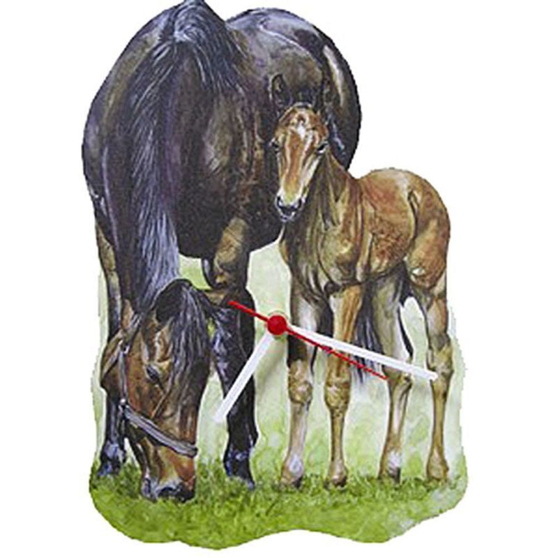 Mare and Foal Shaped Clock