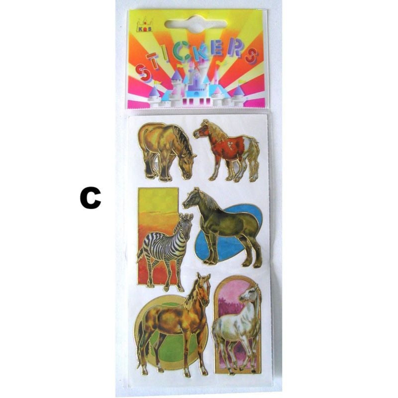 Golden Metallic Horse and Zebra Stickers
