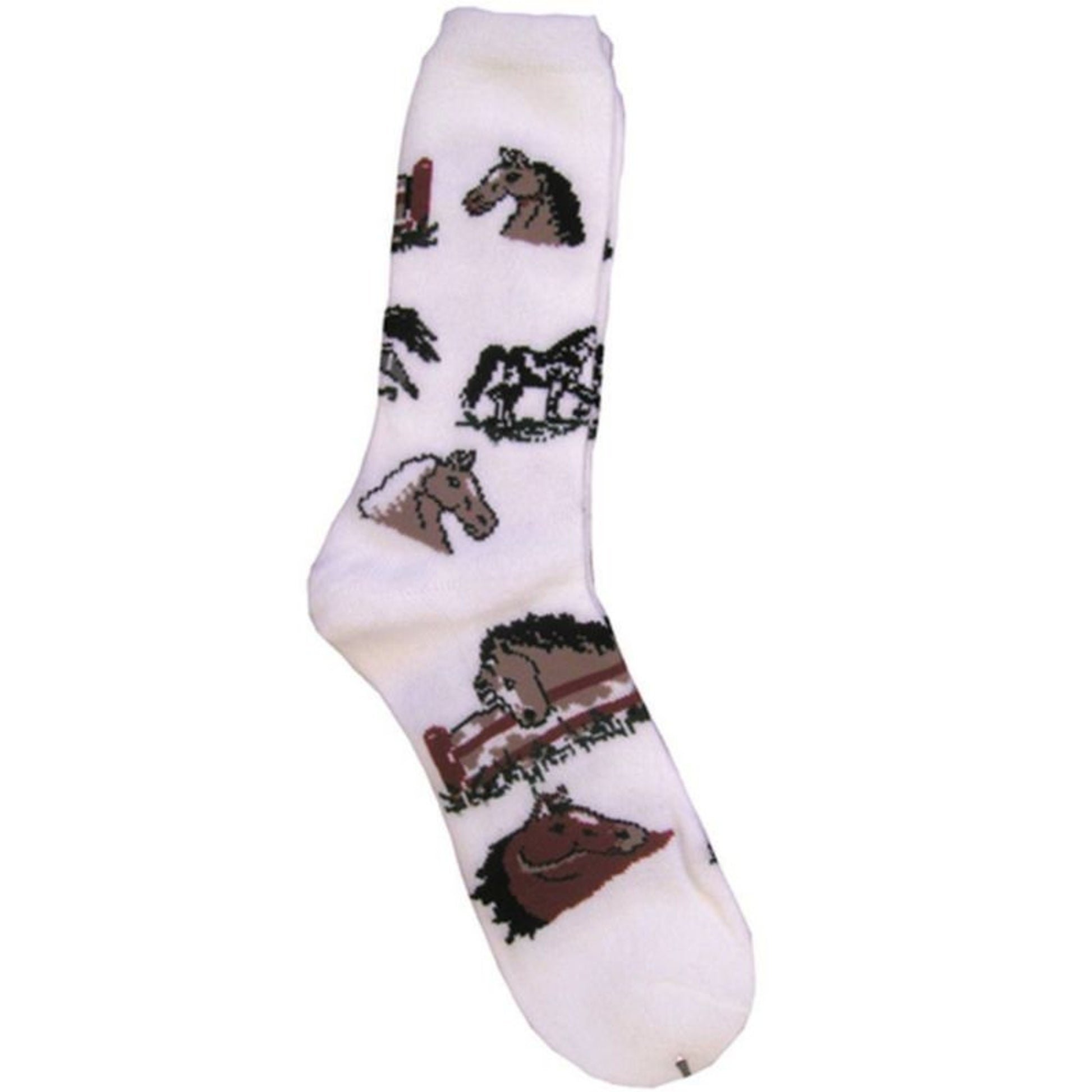 Childs Horse Pattern Sock White