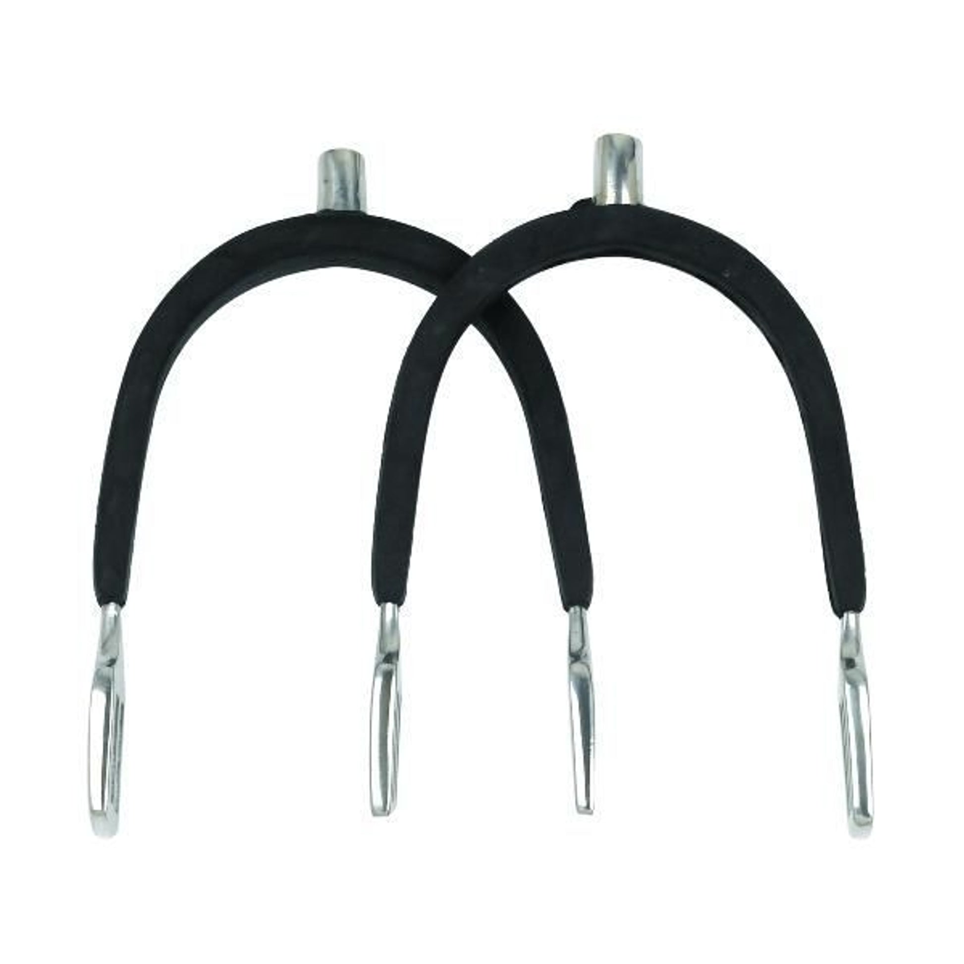 Perris Ladies Rubber Covered Spurs 1/2 Bk/Wh