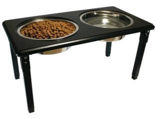 Posturepro Adj Double Diner Dish For Dogs 3 Qt Blk
