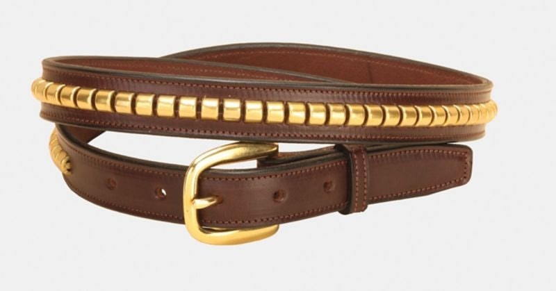 Tory Mens Leather Clincher Belt 34 Blk/Gry