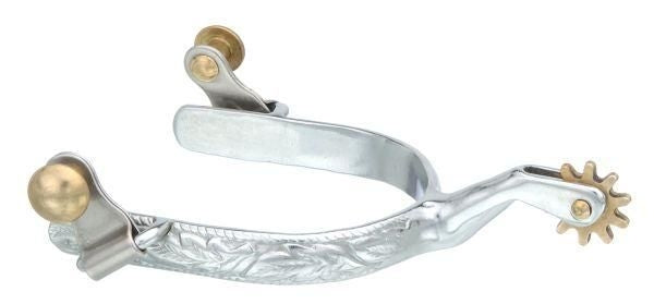 Tough1 Floral Embossed Mens Roper Spurs