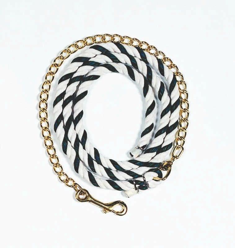 Horse Lead Rope With Chain 6 1/2ft Brn
