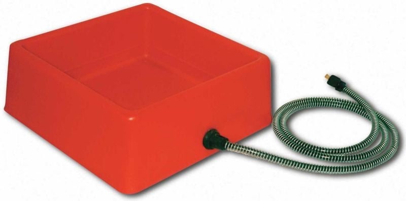 Heated Square Pet Bowl 60 Watt Red