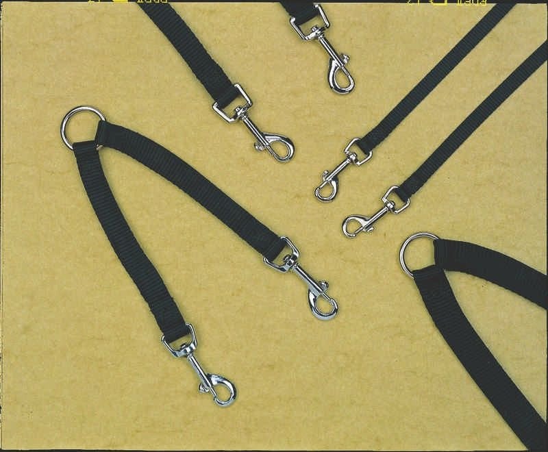 Nylon 2 Dog Leash Coupler 3/4 X12 Black