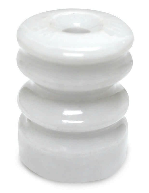 Ceramic Electric Fence Insulator wNails 25Pk White