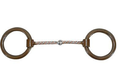 Antique HeavyRing Copper Twisted Snaffle Bit 5.125