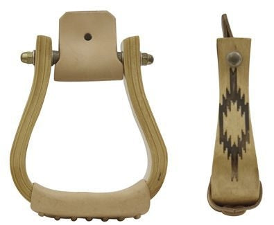 Metalab Wooden Stirrups With Motifs Brn