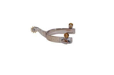 Metalab Mens Stainless Steel Roping Spur Brn