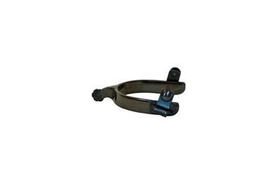 Metalab Black Satin Spur With Rosebud Rowel Brn