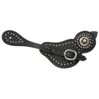 RK Ladies Lined Cowhide Spur Straps Basket Dot
