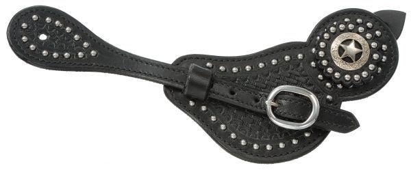 RK Ladies Lined Cowhide Spur Straps Basket Dot