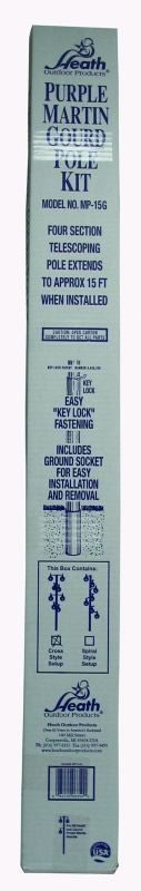 Heath Galvanized Steel Gourd Pole 15 Foot Silver