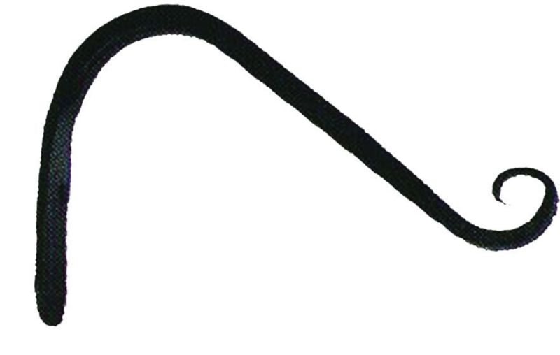 Hookery Curved Hanger Upturn Hook 12in Black