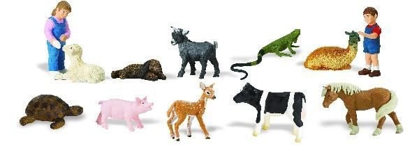Safari Horses Toobs - Petting ZooBk/Wh