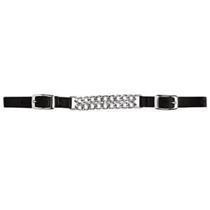 Nylon Curb Strap With Double Flat Link Chain 4.5