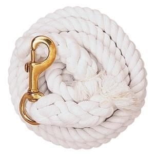 Weaver Cotton Lead Rope With Brass Snap 10 White
