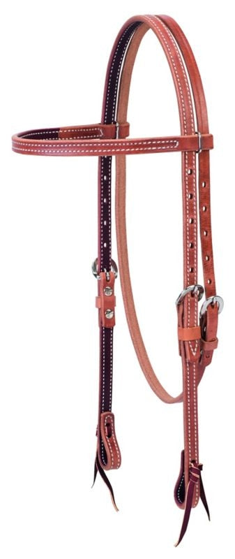 Doubled Stitched Browband Headstall Horse Br