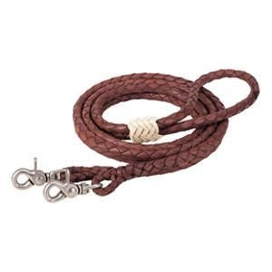 Weaver Round Braided Latigo Roper Rein 3/8x8