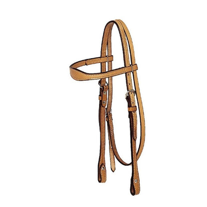 Tory Flared Brow Headstall 5/8in Horse Bk/Gry