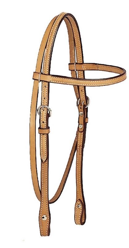Tory Brow Band Headstall 5/8in Horse Bk/Gry