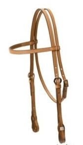 QC Brow Band Headstall - SS Loop 5/8in Bk/Gry