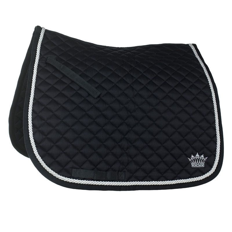 HorZe Silver Cord Dressage Saddle Pad Pony Black