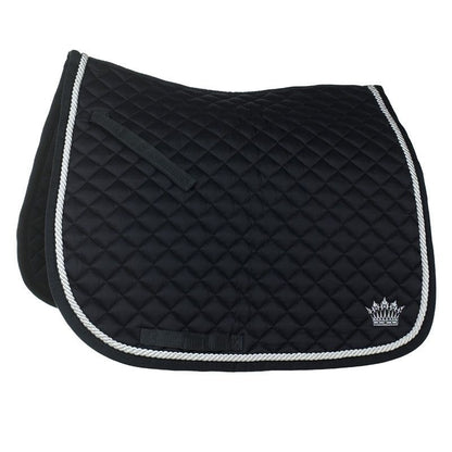 HorZe Silver Cord Dressage Saddle Pad Pony Black