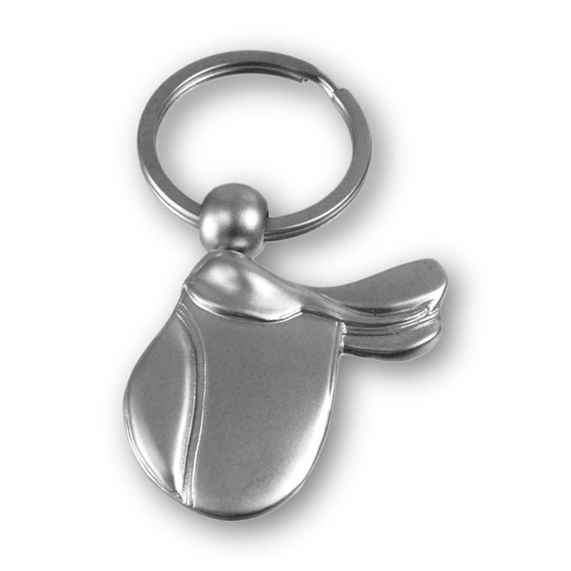 Metal Saddle KeychainBk/Wh