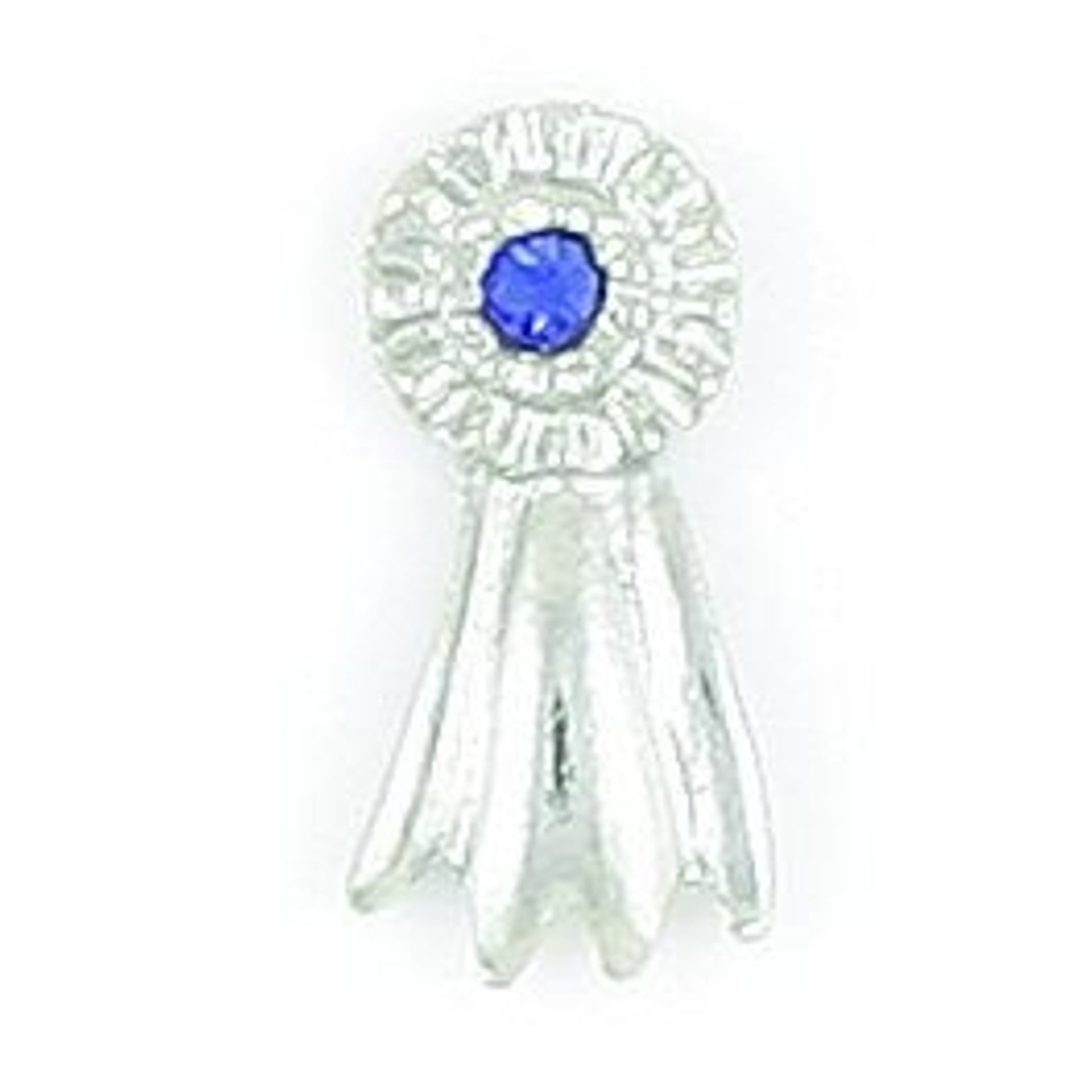 Finishing Touch Blue Ribbon Tack Pin Silver Finish