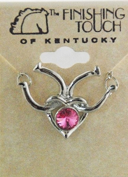 Heart With Horseshoe Necklace 18in Silver