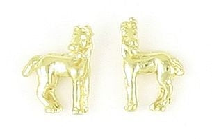 Horse With Turned Head Earrings Silver