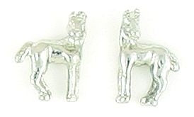 Horse With Turned Head Earrings Silver
