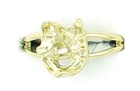 Horse Head In Horseshoe Adjustable Ring Gold