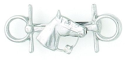 Finish Touch Horse Head with Rein Snaffle Bit Pin