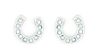 Horseshoe Light Sapphire Stone Earrings Silver
