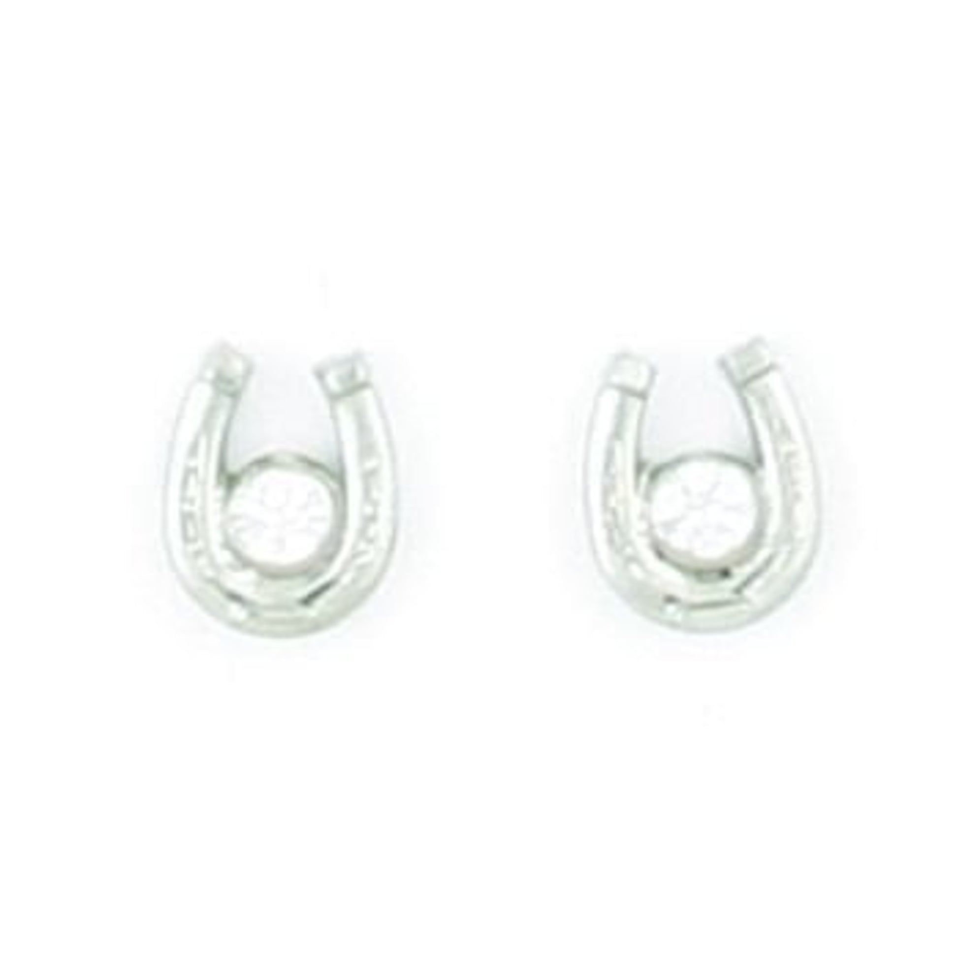 Finishing Touch Horseshoe Bezel Earrings Slv