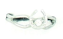 Horseshoe With Stone Adjustable Ring Gold