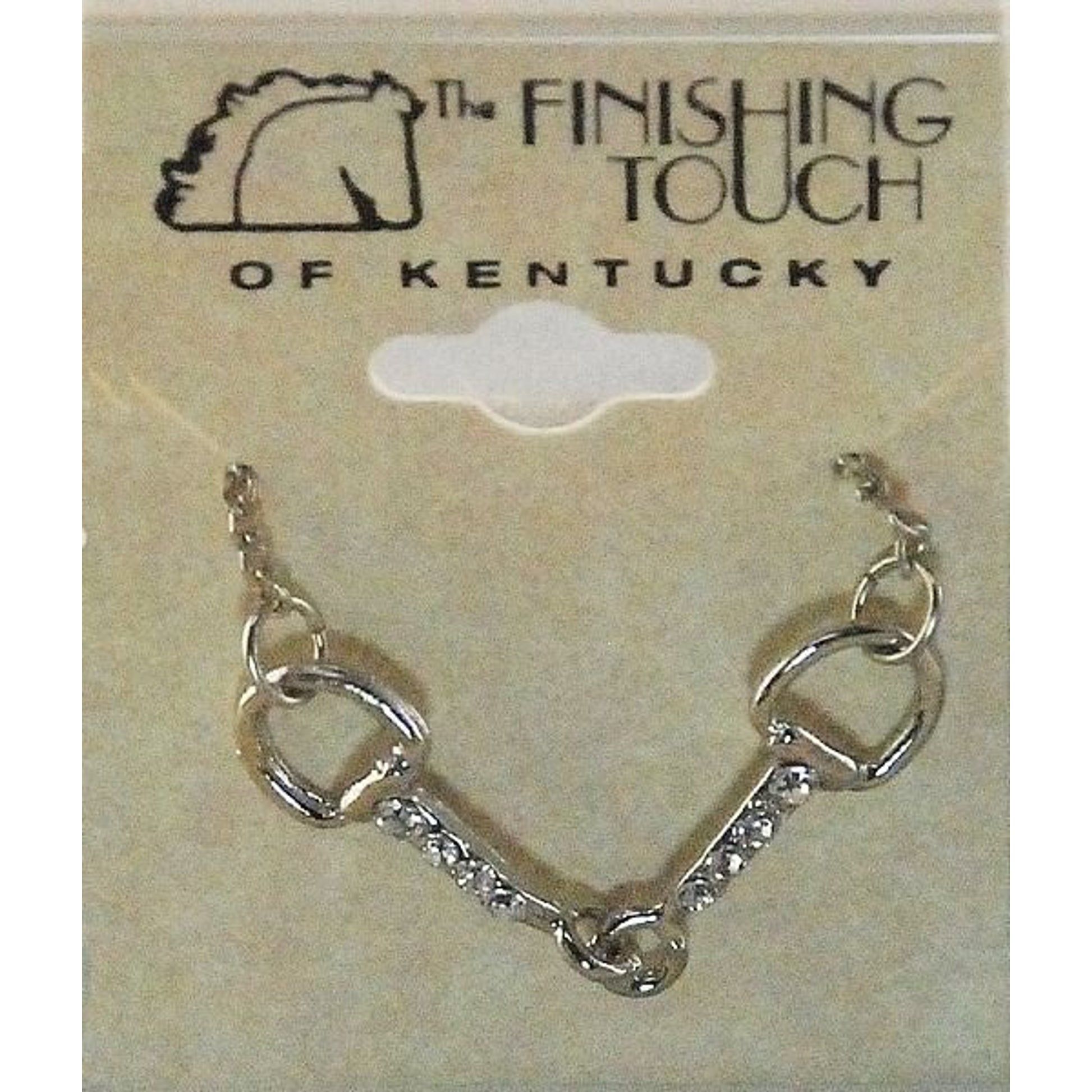 Finishing Touch Snaffle Bit Crystal Necklace Slv
