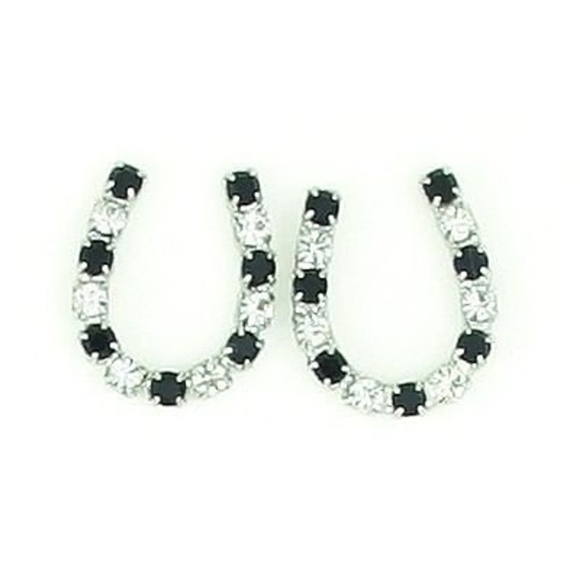 Finishing Touch Jet/Crystal Horseshoe Earrings