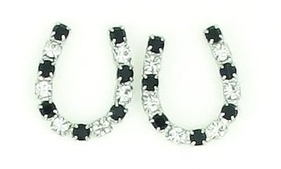 Finishing Touch Jet/Crystal Horseshoe Earrings