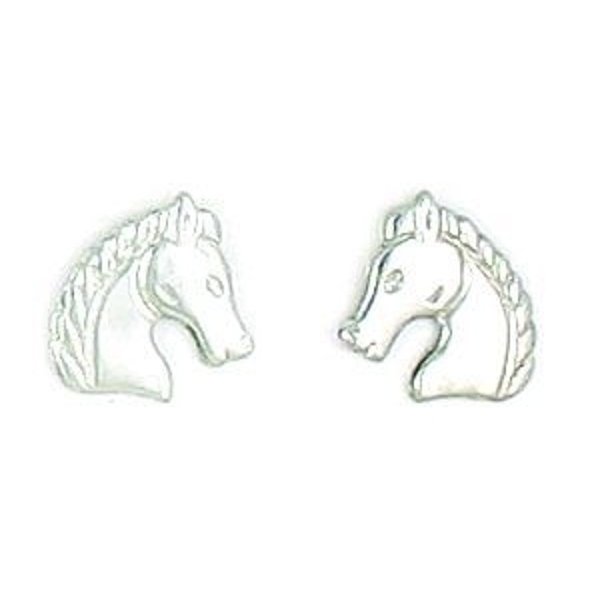 Finishing Touch Regal Horse Head Earrings Silver