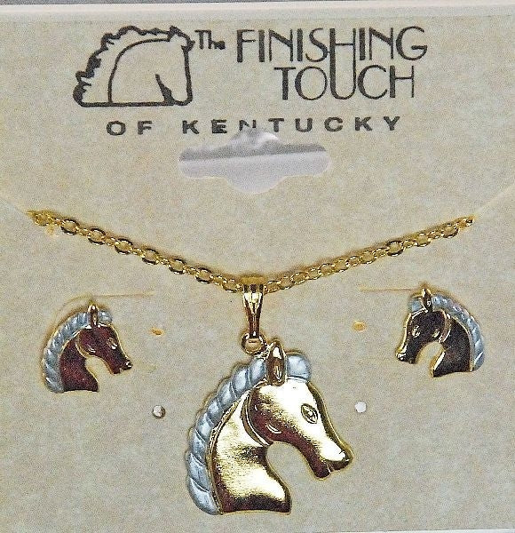 2-Tone Regal Horse Head Gift Set Gold/Silver