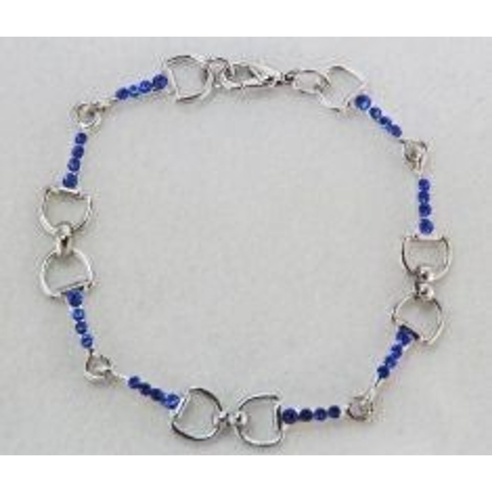 Stone Snaffle Bit Bracelet - Sapphire Silver