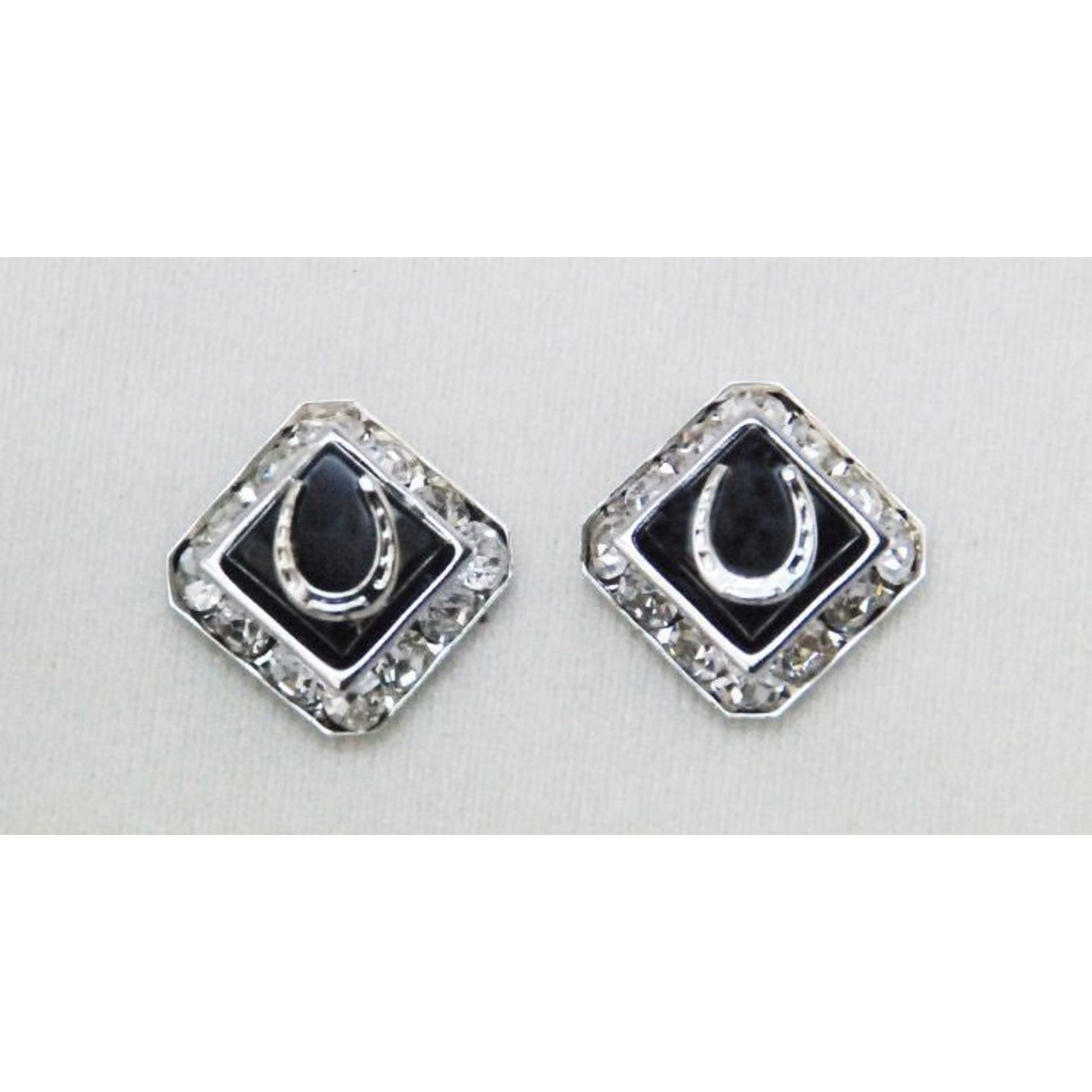 Square Rondell Earring/Horseshoe S Silver Finish